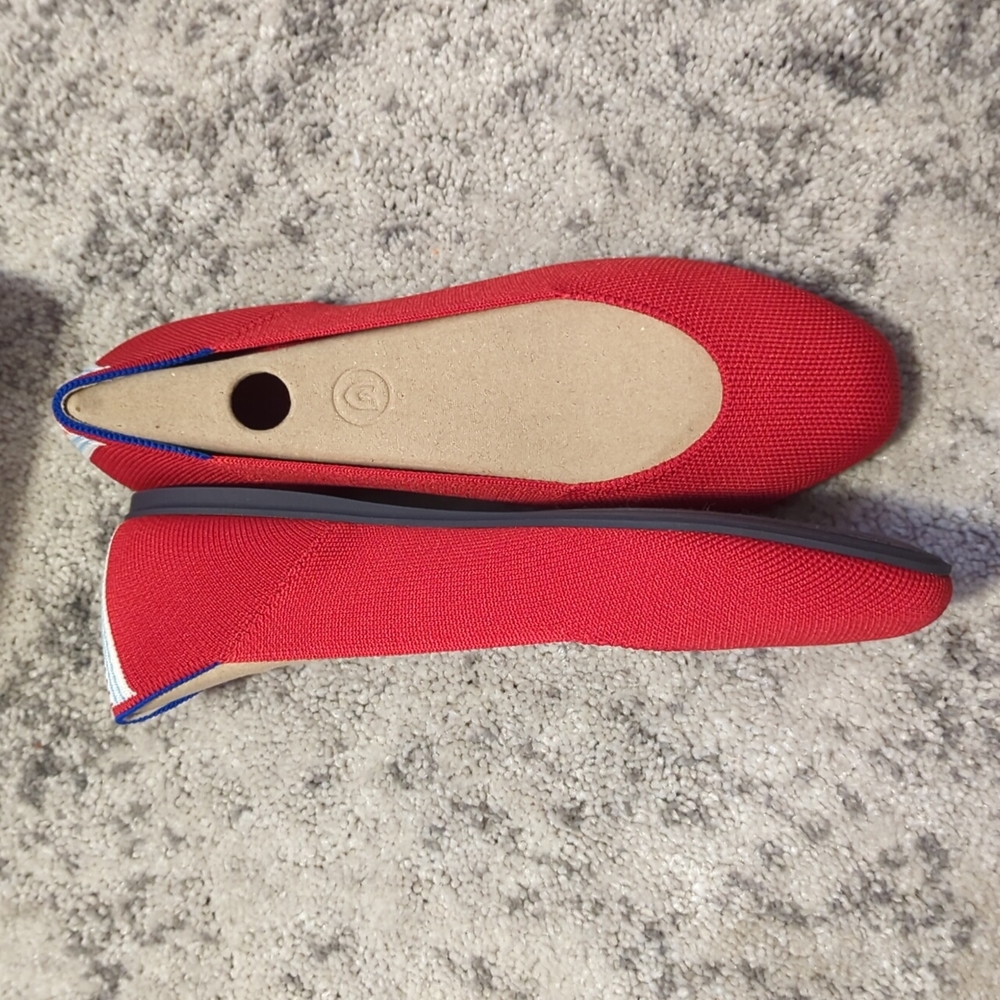 8.5 Rothy's Cardinal square toe flats - Picture 2 of 4